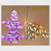 Bright Orange Gulf Fritillary Butterfly Geschenkpapier (Flach)