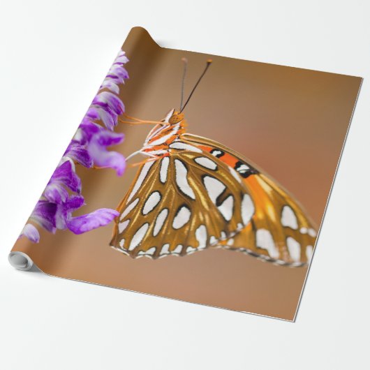 Bright Orange Gulf Fritillary Butterfly Geschenkpapier (Ungerollt)