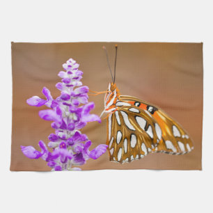 Bright Orange Gulf Fritillary Butterfly Küchentuch