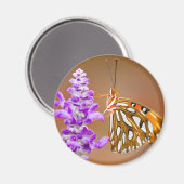 Bright Orange Gulf Fritillary Butterfly Magnet (Vorderseite/Rückseite)