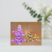 Bright Orange Gulf Fritillary Butterfly Postkarte (Stehend Vorderseite)