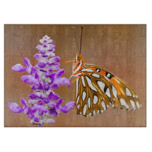 Bright Orange Gulf Fritillary Butterfly Schneidebrett