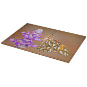 Bright Orange Gulf Fritillary Butterfly Schneidebrett (Ecke)