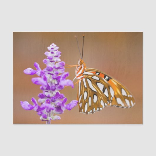 Bright Orange Gulf Fritillary Butterfly Seidenpapier (Vorderseite)