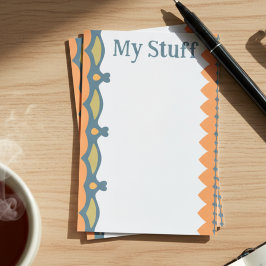 Bright Orange Hearts And Waves Post-it Klebezettel