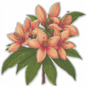 Bright Orange Hibiscus Bouquet Aufkleber (Vorderseite)