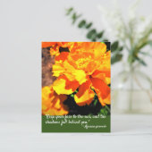 Bright Orange Marigolds Blume Inspirierte Zitat Postkarte (Stehend Vorderseite)