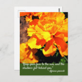 Bright Orange Marigolds Blume Inspirierte Zitat Postkarte (Vorne/Hinten)