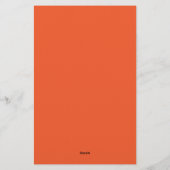 Bright Orange Minimalist Solid Background Briefpapier (Rückseite)