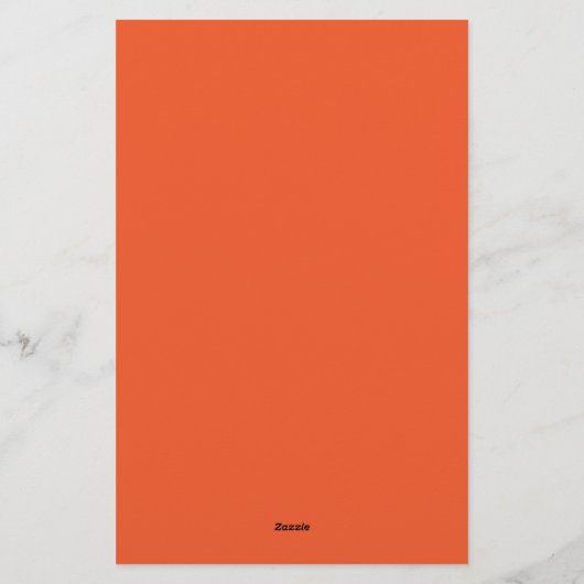 Bright Orange Minimalist Solid Background Briefpapier (Rückseite)
