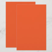 Bright Orange Minimalist Solid Background Briefpapier (Vorne/Hinten)