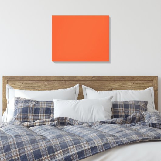 Bright Orange Minimalist Solid Background Leinwanddruck (Insitu (Schlafzimmer))