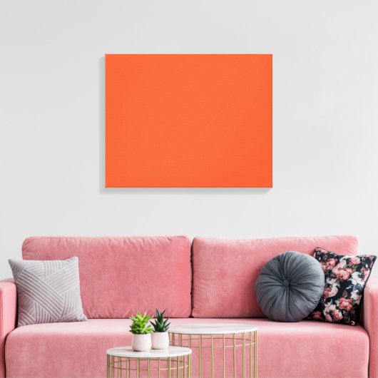 Bright Orange Minimalist Solid Background Leinwanddruck (Insitu (Wohnzimmer))