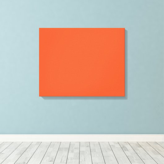 Bright Orange Minimalist Solid Background Leinwanddruck (Insitu (Holzboden))
