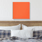 Bright Orange Minimalist Solid Background Leinwanddruck (Insitu (Schlafzimmer))