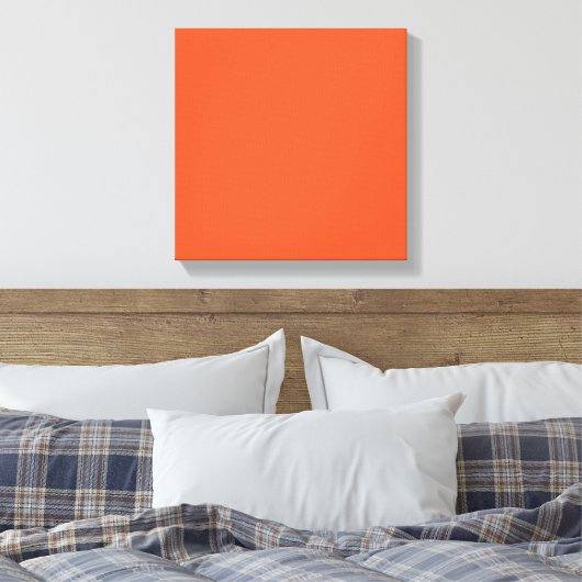 Bright Orange Minimalist Solid Background Leinwanddruck (Insitu (Schlafzimmer))