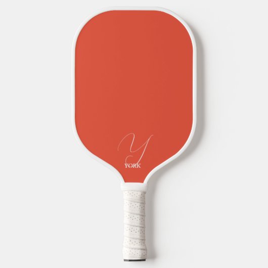 Bright Orange Mit Monogramm Pickleball Schläger (Vorderseite)