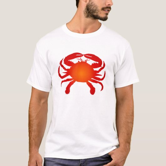 Bright Orange Ombre Crab Silhouette T-Shirt (Vorderseite)