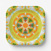 Bright Orange Playful Green Fun Star Baby Shower Pappteller (Vorderseite)