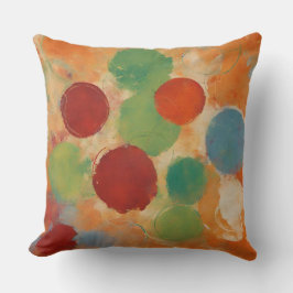 Bright Orange Red Green Dots Kissen