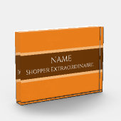 Bright Orange Red "Shopper Extraordinaire" Fotoblock (Links)