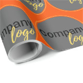 BRIGHT ORANGE REPEATING PATTERINGGESCHÄFTSLOGO GESCHENKPAPIER (Rolleneckpunkt)