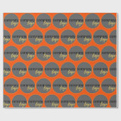 BRIGHT ORANGE REPEATING PATTERINGGESCHÄFTSLOGO GESCHENKPAPIER (Flach)