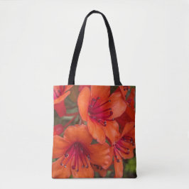 Bright Orange Rhododendron Blooms Floral Tasche