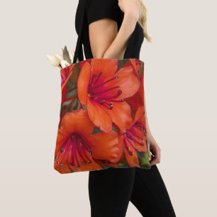Bright Orange Rhododendron Blooms Floral Tasche