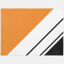 Bright Orange Schwarz-weiße Diagonal Racing Streif