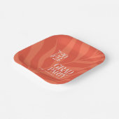 Bright Orange Simple Grad Party mit Namen Pappteller (Gewinkelt)