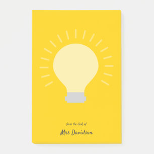 Bright Orange Teacher Light Bulle Post-it Klebezettel