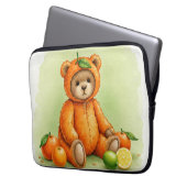 Bright Orange Teddy von Natasha Us Laptopschutzhülle (Vorderseite Links)