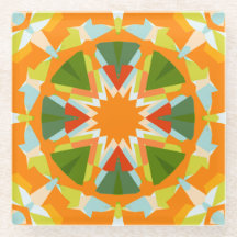 Bright Orange Vibrann Green Star Kitsch Eclectic