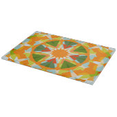 Bright Orange Vibrann Green Star Kitsch Eclectic Schneidebrett (Ecke)