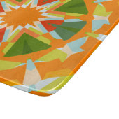 Bright Orange Vibrann Green Star Kitsch Eclectic Schneidebrett (Ecke)