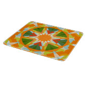 Bright Orange Vibrann Green Star Kitsch Eclectic Schneidebrett (Ecke)