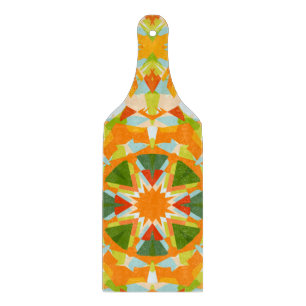 Bright Orange Vibrann Green Star Kitsch Eclectic Schneidebrett