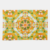 Bright Orange Vibrant Green Star Boho Maximalist Geschirrtuch (Horizontal)
