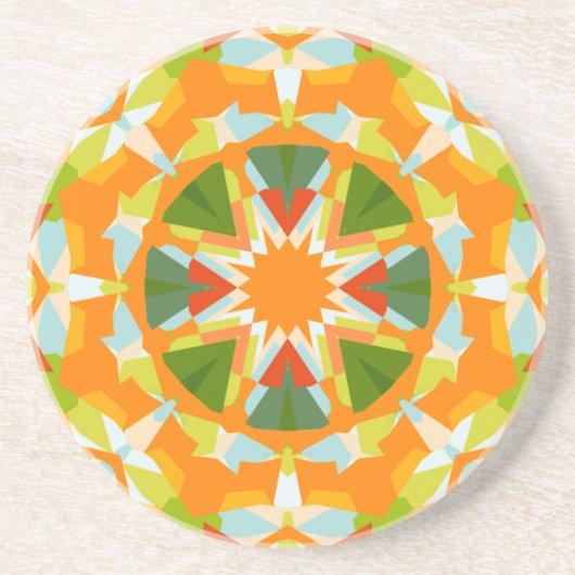 Bright Orange Vibrant Green Star Boho Maximalist Getränkeuntersetzer (Vorne)