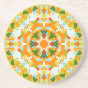 Bright Orange Vibrant Green Star Boho Maximalist Getränkeuntersetzer