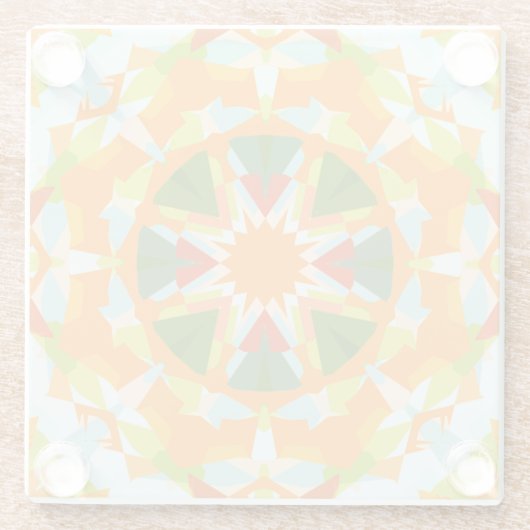 Bright Orange Vibrant Green Star Boho Maximalist Glasuntersetzer (Rückseite)