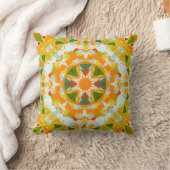 Bright Orange Vibrant Green Star Boho Maximalist Kissen (Decke)