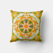 Bright Orange Vibrant Green Star Boho Maximalist Kissen (Rückseite)