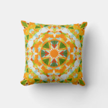 Bright Orange Vibrant Green Star Boho Maximalist