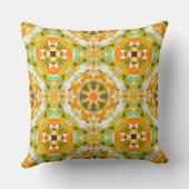 Bright Orange Vibrant Green Star Boho Maximalist Kissen (Rückseite)