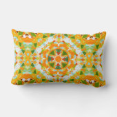 Bright Orange Vibrant Green Star Boho Maximalist Lendenkissen (Rückseite)