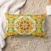 Bright Orange Vibrant Green Star Boho Maximalist Lendenkissen (Decke)