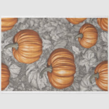 Bright Orange Vintag Pumpkin Halloween Decoupage