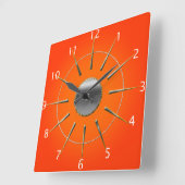 Bright Orange Wall Clock Quadratische Wanduhr (Winkel)